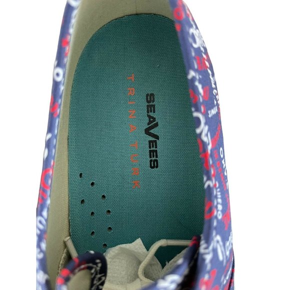 SeaVees Legend Sneakers Trina Turk Poplin Twill I Love You Navy 9.5 $82 NWOT - Picture 4 of 10